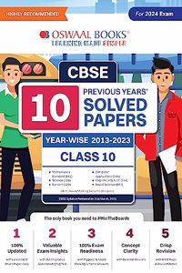 Oswaal CBSE 10 Previous Years Solved Papers, Class 10 (Mathematics Standard, Science, Sanskrit, Computer Applications, English Lang. & Lit. & Social Science) (For 2024 Exam)