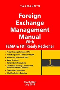 Foreign Exchange Management Manual with FEMA & FDI Ready Reckoner (Set of 2 Volumes) (33rd Edition July 2018)