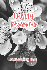 Cherry Blossoms Coloring Book For Adults Grayscale Images By TaylorStonelyArt