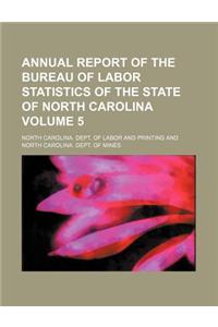 Annual Report of the Bureau of Labor Statistics of the State of North Carolina Volume 5