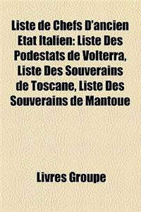 Liste de Chefs D'Ancien Tat Italien