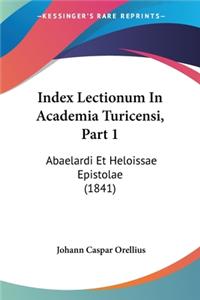 Index Lectionum In Academia Turicensi, Part 1