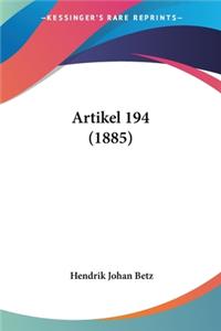 Artikel 194 (1885)