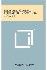 Essay and General Literature Index, 1934-1940, V1