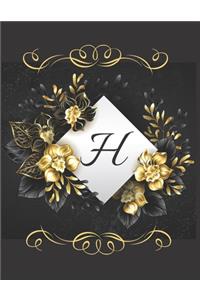 H Alphabet Notebook Journal Gift: Attractive Initial Monogram Letter H College Ruled Notebook & Diary For Writing Journal Note Taking Idea For Girl Boy Men And Women