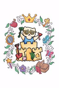 Beach Sandcastle Fairy Tale Cat Notebook