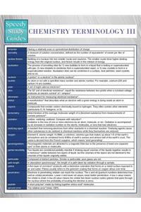 Chemistry Terminology III (Speedy Study Guides)