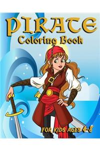 Pirate Coloring Book For Kids Ages 4-8