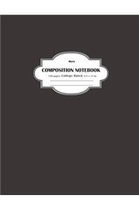 Composition Notebook College Ruled Black