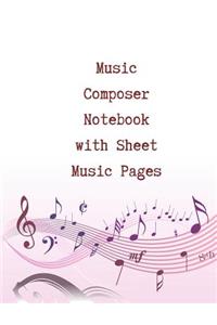 Music Composer Notebook with sheet music pages