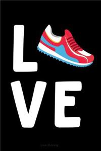 Love Running: Black Journal Notebook for Track and Field Runners, Women Who Love to Run, Marathon Running, Workout Log