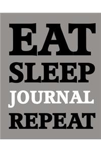 Bullet Dot Grid Journal - Eat Sleep Journal Repeat (Grey-White)