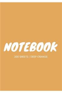 Notebook 200 Sheets: Deep Orange: Notebook 7 X 10: Notebook 400 Pages