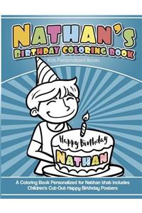Nathan's Birthday Coloring Book Kids Personalized Books