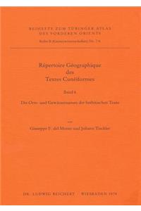 Repertoire Geographique Des Textes Cuneiformes