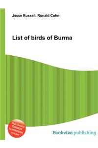 List of Birds of Burma