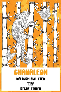 Malbuch für Tier - Dicke Linien - Tier - Chamäleon