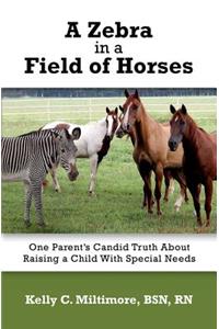 Zebra in a Field of Horses