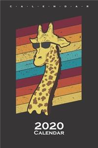 Cool Giraffe with sunglasses Calendar 2020