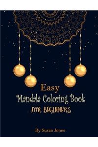 Easy mandala coloring book for beginners