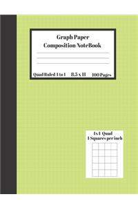 Graph Composition Notebook 4 Squares per inch 4x4 Quad Ruled 4 to 1 / 8.5 x 11 100 Sheets