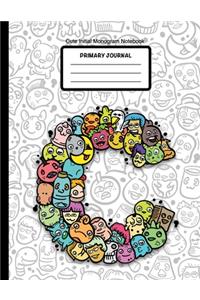 Cute Initial Monogram Notebook Primary Journal