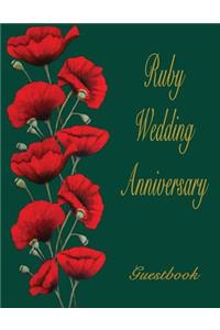 Ruby Wedding Anniversary Guestbook