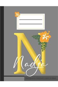 N Nadja Monogramm Notizheft Liniert 60 Blatt