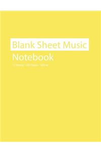Blank Sheet Music Notebook 12 Staves 100 Pages Yellow