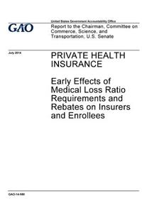 Private health insurance - early effects of medical loss ratio requirements and rebates on insurers and enrollees