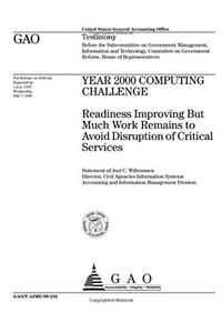 Year 2000 Computing Challenge: Readiness Improving But Much Work Remains to Avoid Disruption of Critical Services