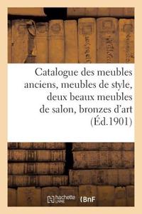 Catalogue Des Meubles Anciens, Meubles de Style, Deux Beaux Meubles de Salon, Bronzes d'Art