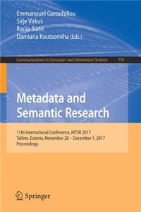 Metadata and Semantic Research