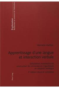 Apprentissage d'une langue et interaction verbale