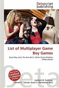 List of Multiplayer Game Boy Games