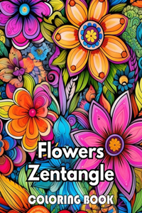 Flowers Zentangle Coloring Book for Adults