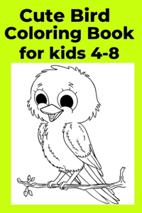 Cute Bird Coloring Book for kids 4-8