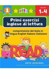 Primi esercizi inglese di lettura comprensione del testo in lingua English Italiano Galiziano