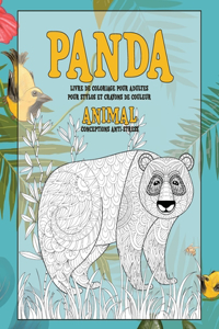 Livre de coloriage pour adultes pour stylos et crayons de couleur - Conceptions anti-stress - Animal - Panda