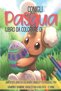 Libro da colorare di Pasqua conigli