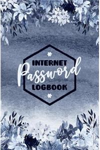 Internet Password Logbook: Alphabetized Organizer To Keep Track Of Usernames And Passwords - Blue Floral Theme