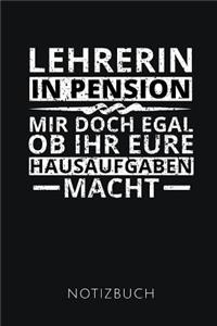 Lehrerin in Pension Notizbuch