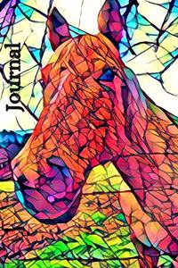 Cute Colorful Brown Thoroughbred Horse Lover's Pretty Blank Lined Journal for daily thoughts Notebook