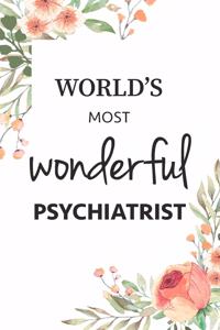 World's Most Wonderful Psychiatrist Journal Gift Notebook
