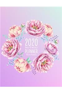 2020 Daily & Weekly Planner Pretty Peonies