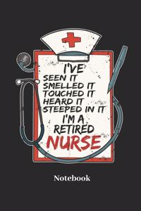 I've Seen It Smelled It Touched It Hearded It Stepped in It I'm a Retired Nurse Notebook