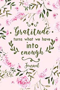 Gratitude Turns What We Have Into Enough Journal