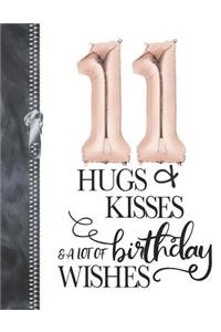 11 Hugs & Kisses & A Lot Of Birthday Wishes: Happy Birthday Doodling & Drawing Art Book Sketchbook Journal For Girls