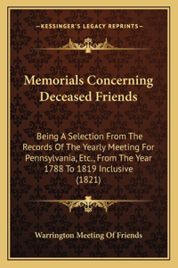 Memorials Concerning Deceased Friends