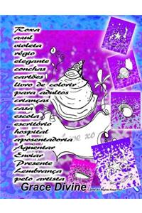 Roxa azul violeta régio elegante conchas cartões livro de colorir para adultos crianças casa escola escritório hospital aposentadoria Aguentar Enviar Presente Lembrança pelo artista Grace Divine